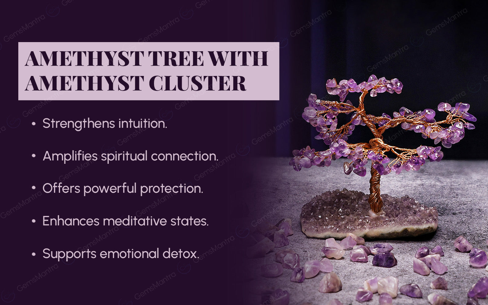 Amethyst Tree With Amethyst Cluster Tree Base