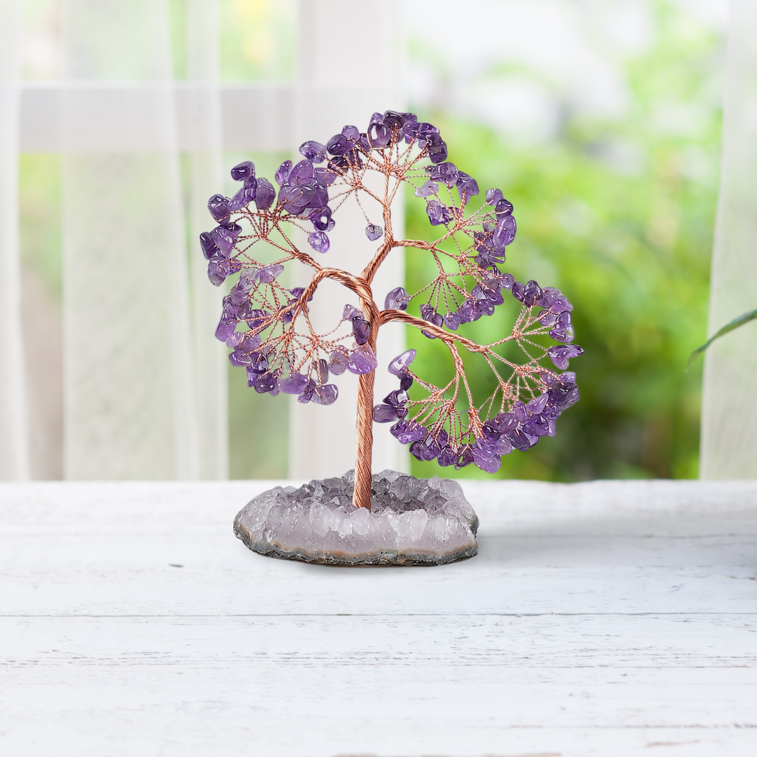 Amethyst Tree With Amethyst Cluster Tree big - Gemsmantra