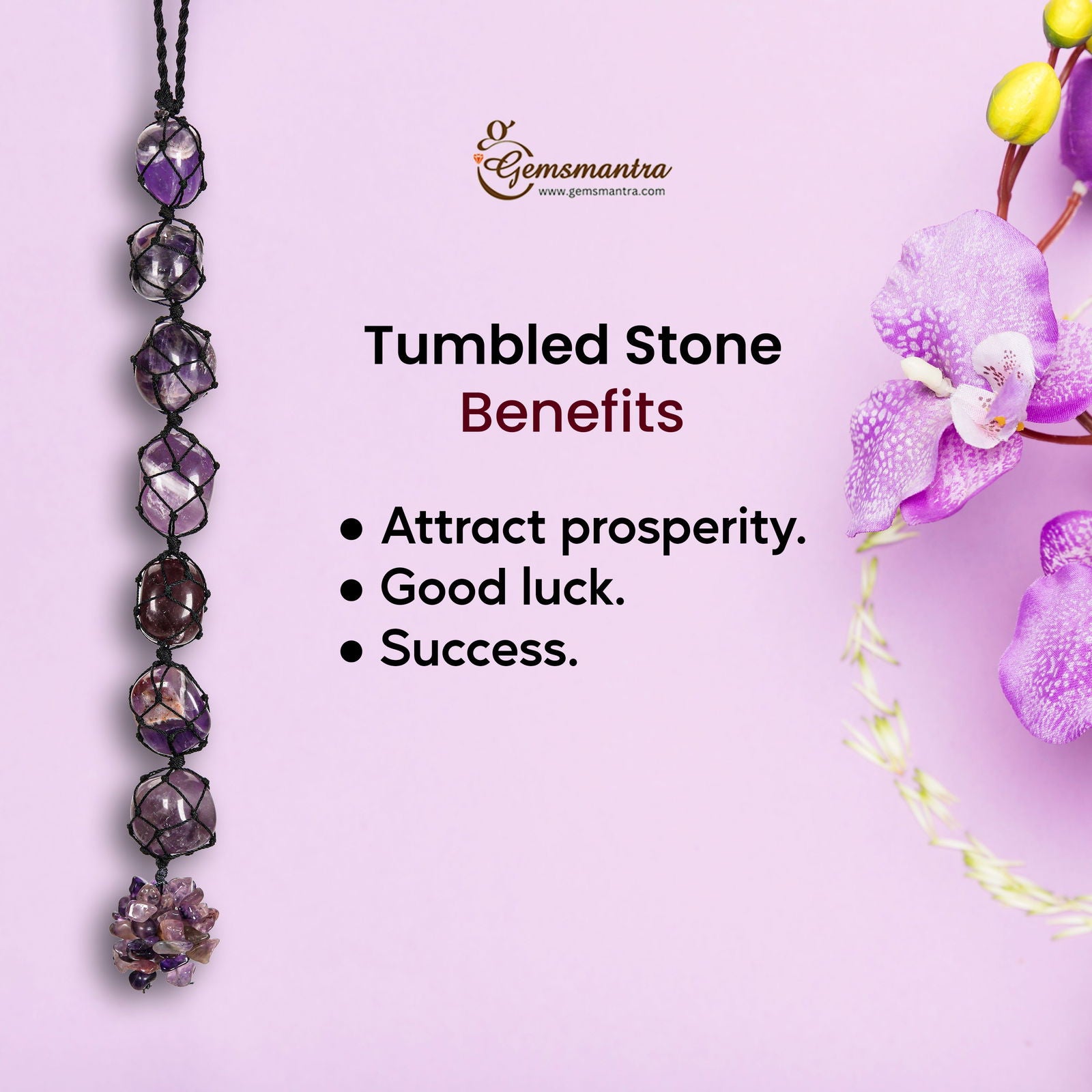 Amethyst Tumbled Hanging - Gemsmantra