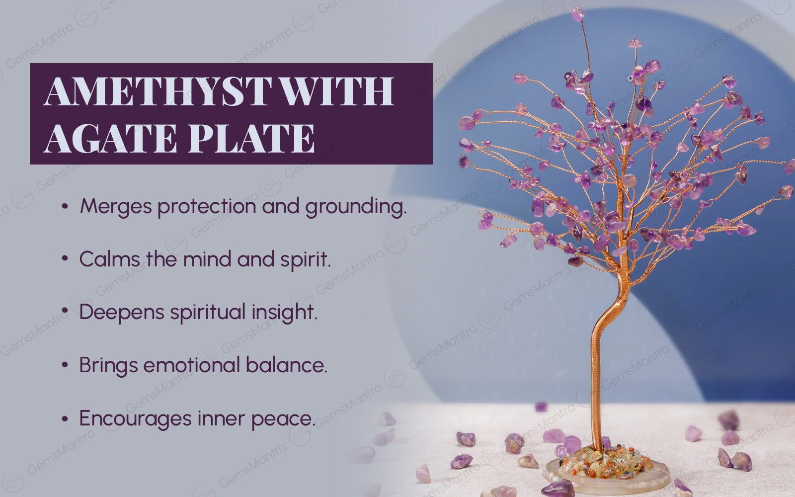 Amethyst With Agate Plate Large Tree