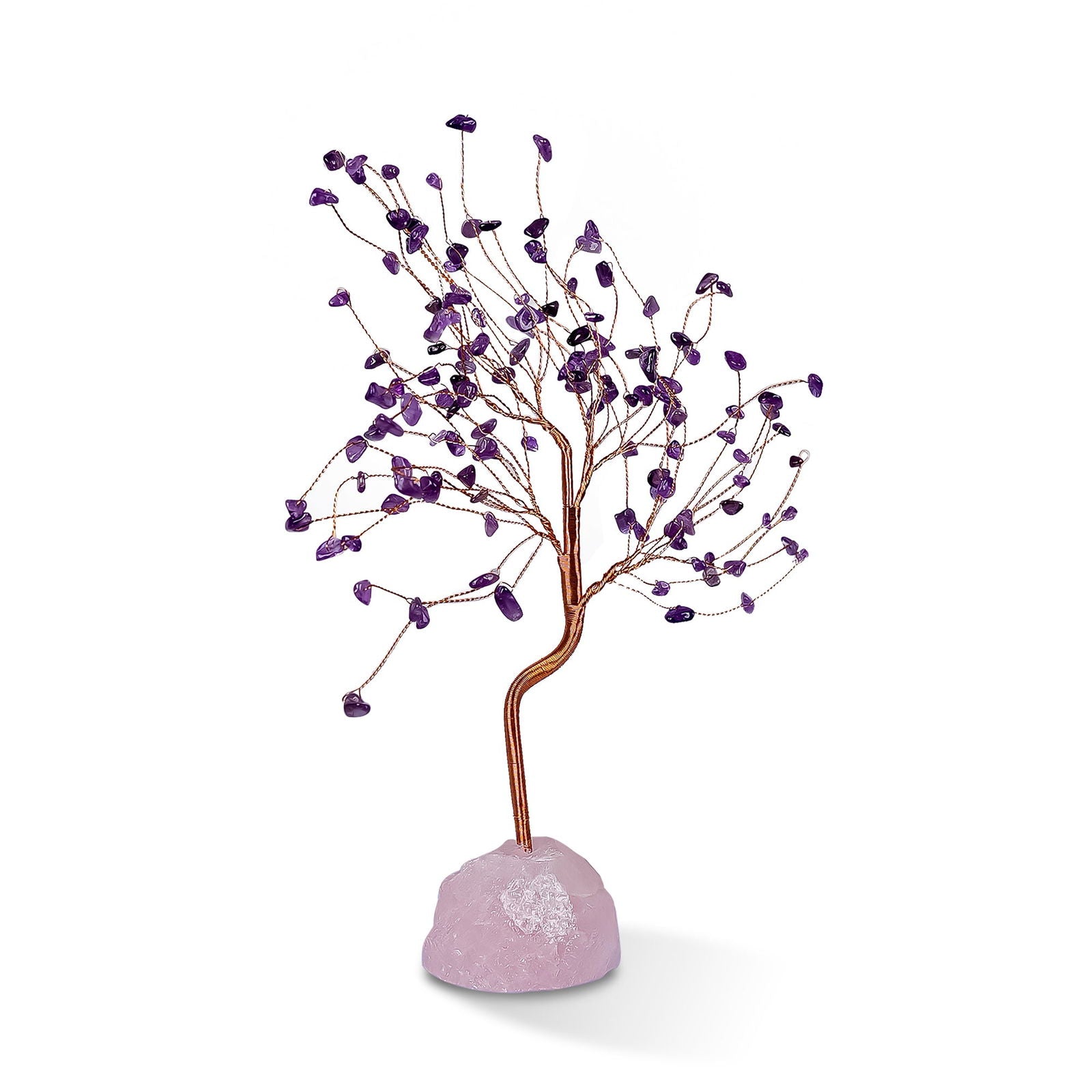 Amethyst With Raw Rose Quartz Large Tree - Gemsmantra