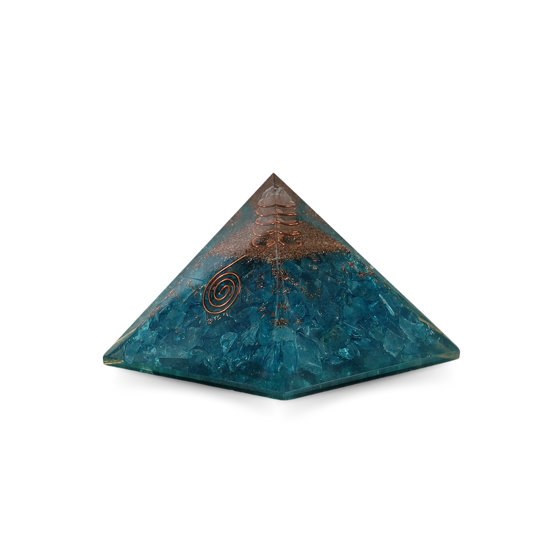 Aquamarine Orgonite Pyramid/Orgone Pyramid - Gemsmantra