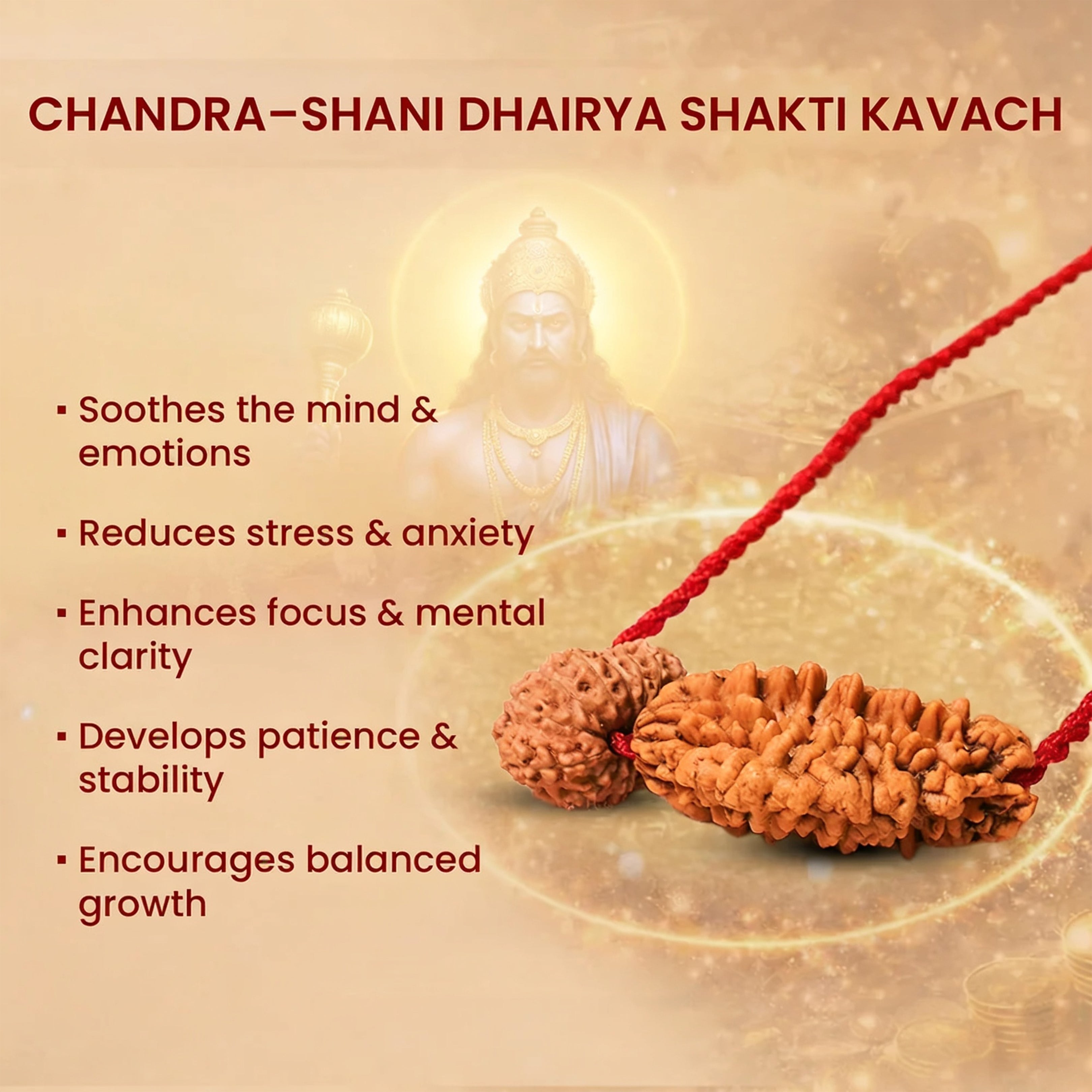 Chandra-Shani Dhairya Shakti Kavach – 2 & 14 Mukhi Rudraksha