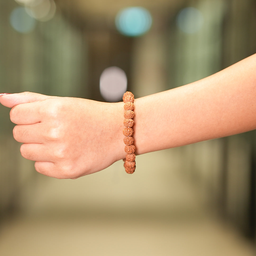 7 Mukhi Rudraksha Beaded Bracelet – Adjustable Fit