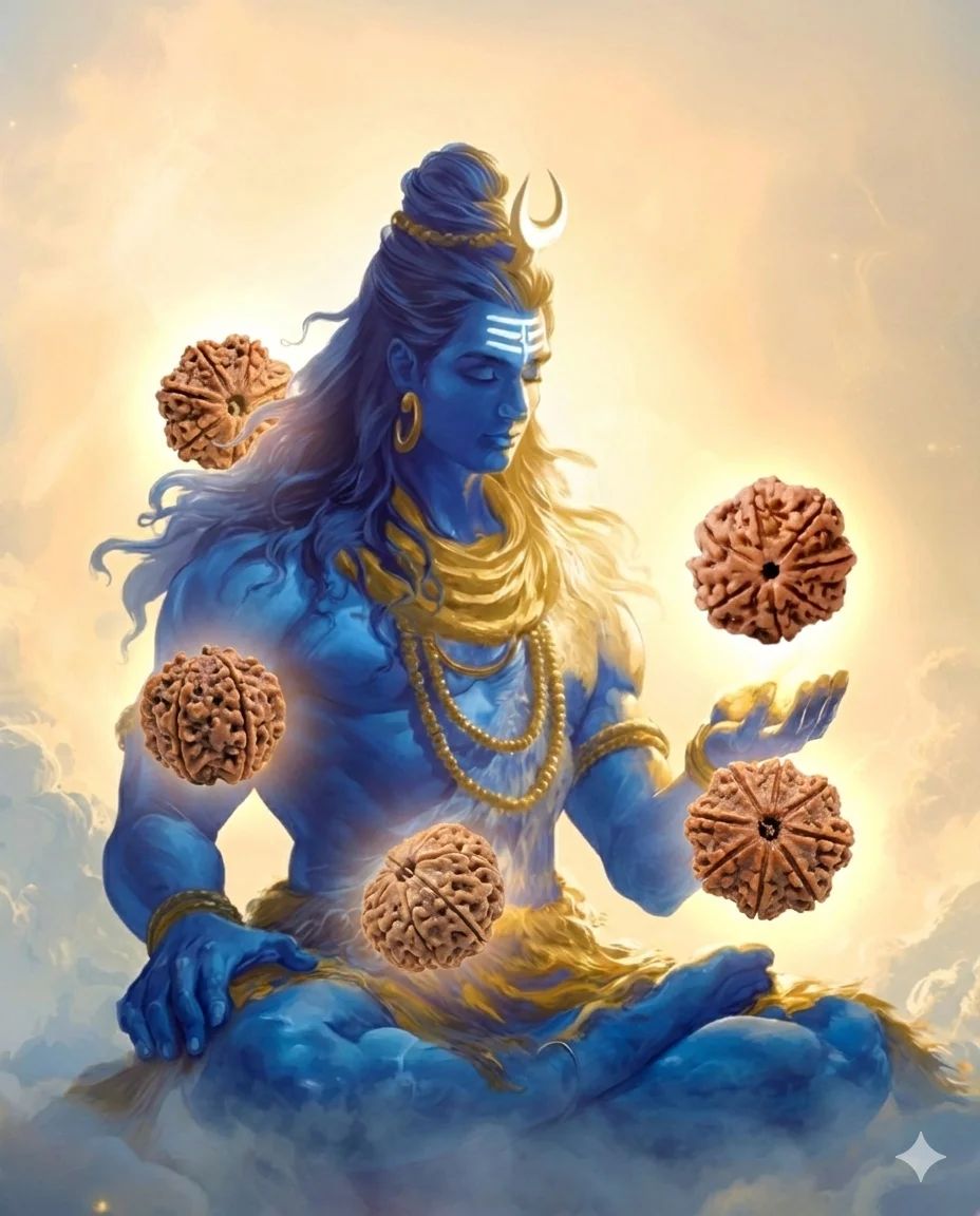 Lord Shiva with Rudraksha Beads