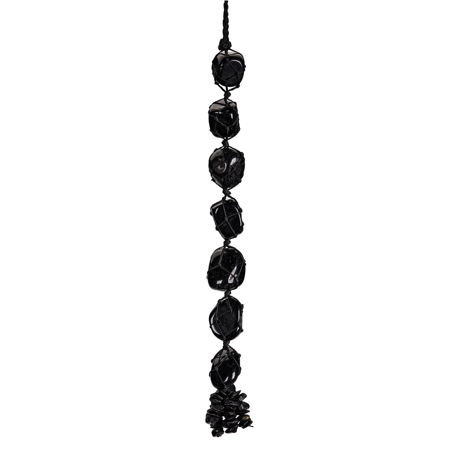 Black Obsidian Tumbled Hanging - Gemsmantra