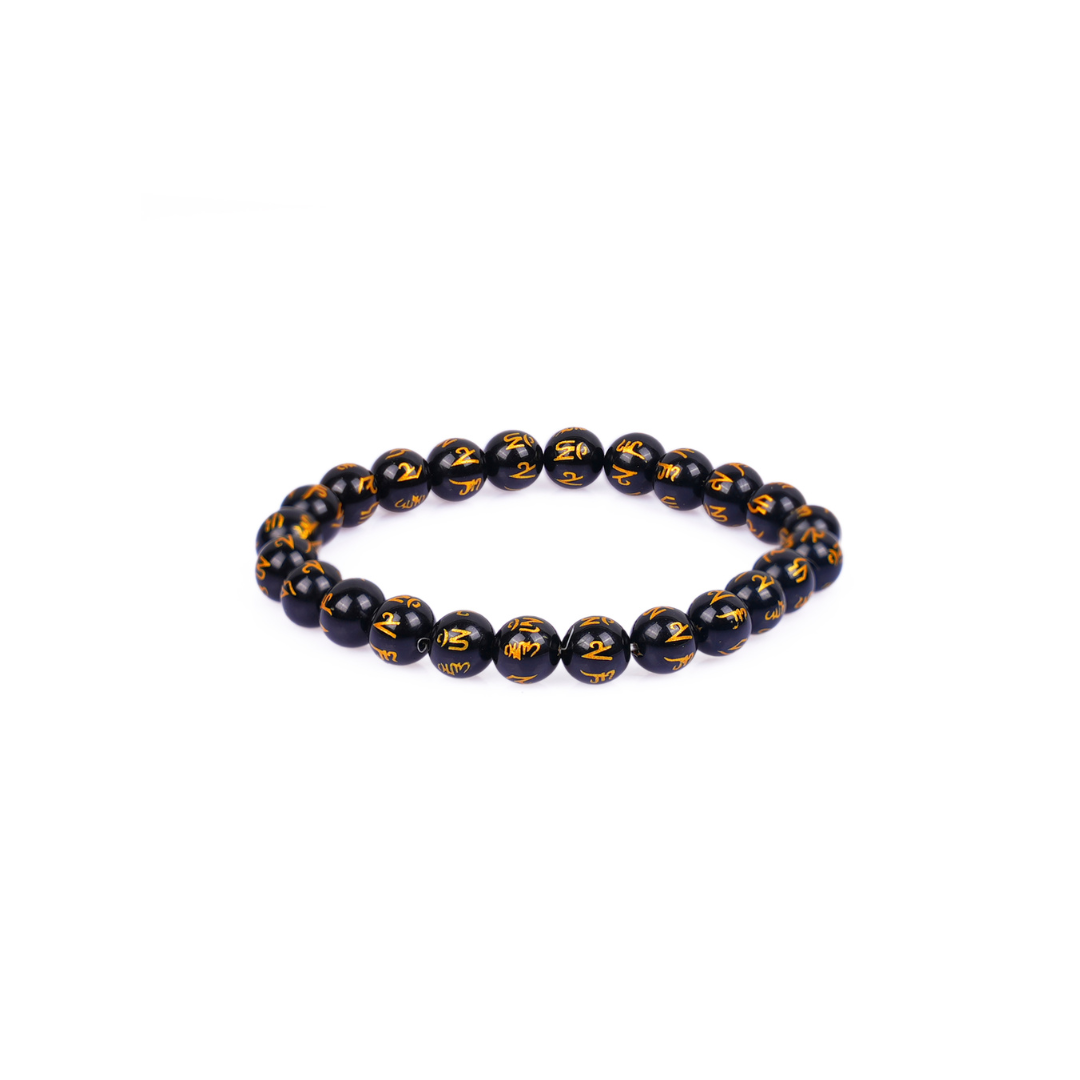 Black Om Mani Bracelet - Gemsmantra