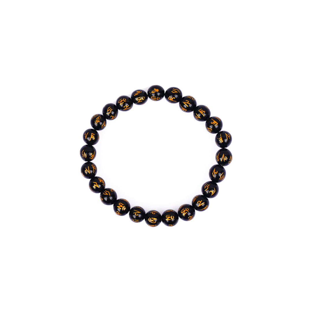 Black Om Mani Bracelet - Gemsmantra