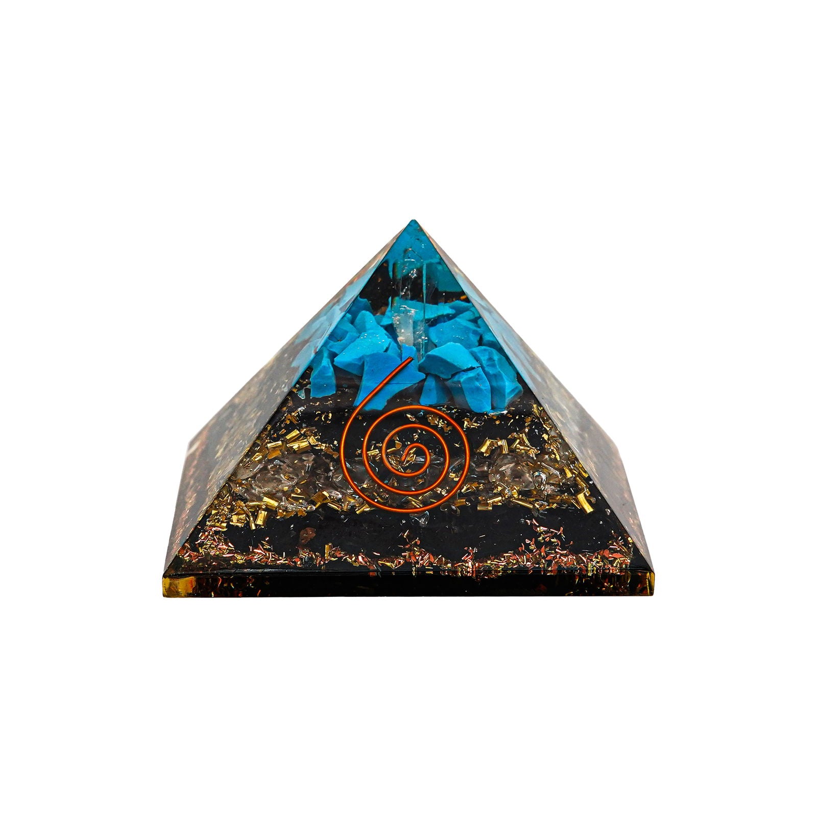 Black Tourmaline With Turquoise Pyramid - Gemsmantra