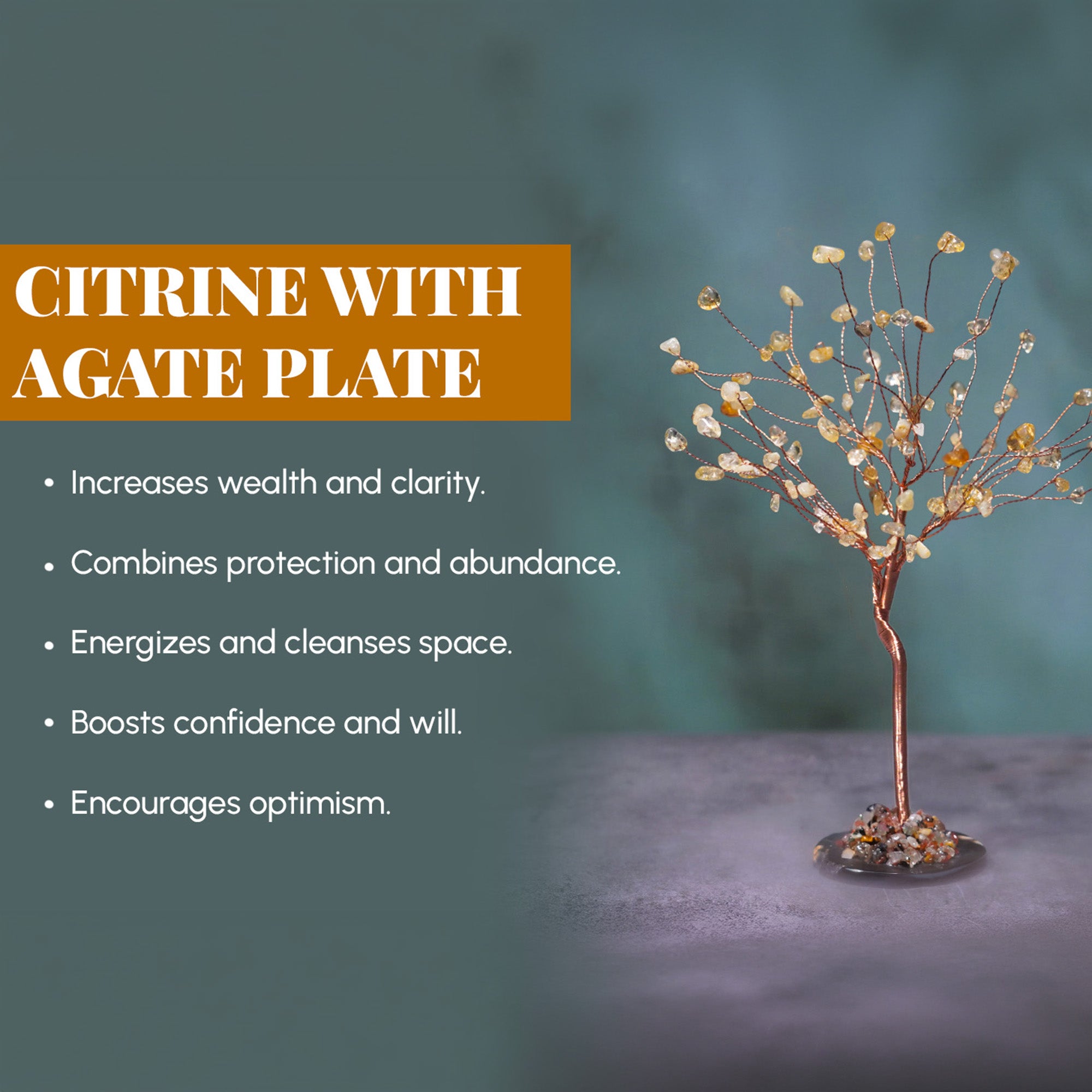 Citrine with Agate Plate, Large
