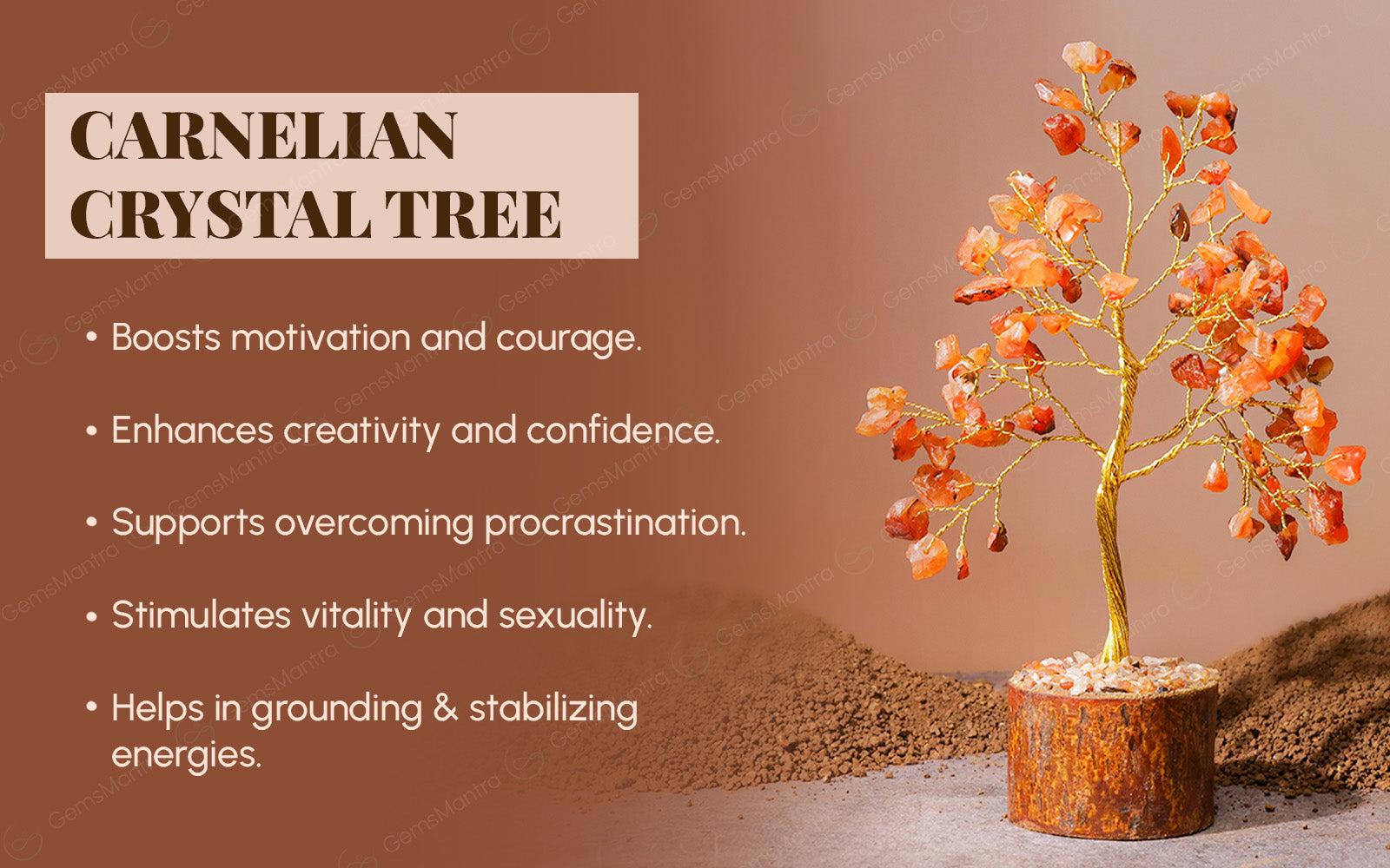 Small Carnelian Crystal Tree