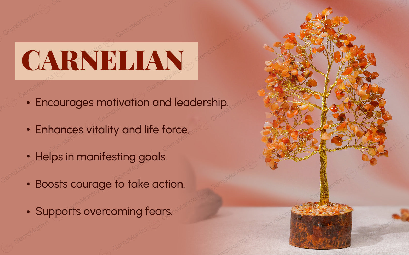 Large Carnelian Crystal Tree