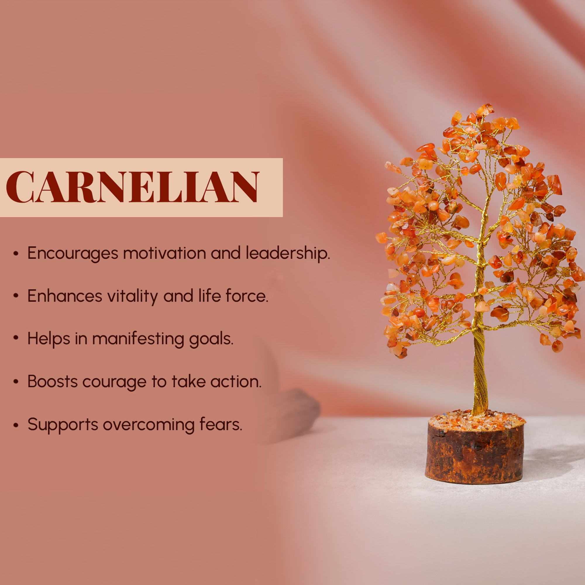 Carnelian Crystal Tree – Large, for Vastu