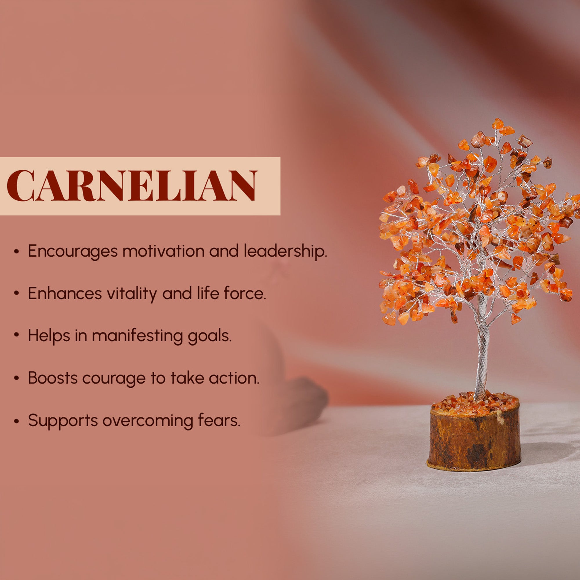 Carnelian Crystal Tree – Large, for Vastu