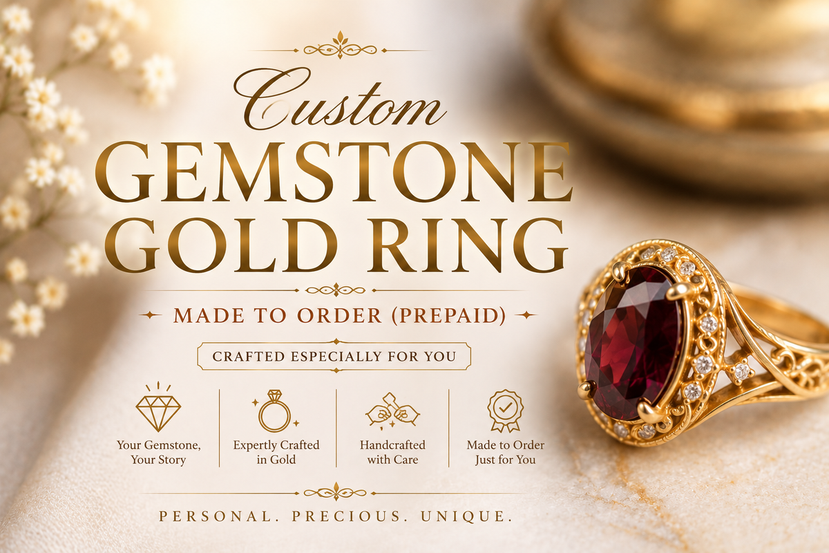 Custom Gemstone Gold Ring – Made to Order (Prepaid)