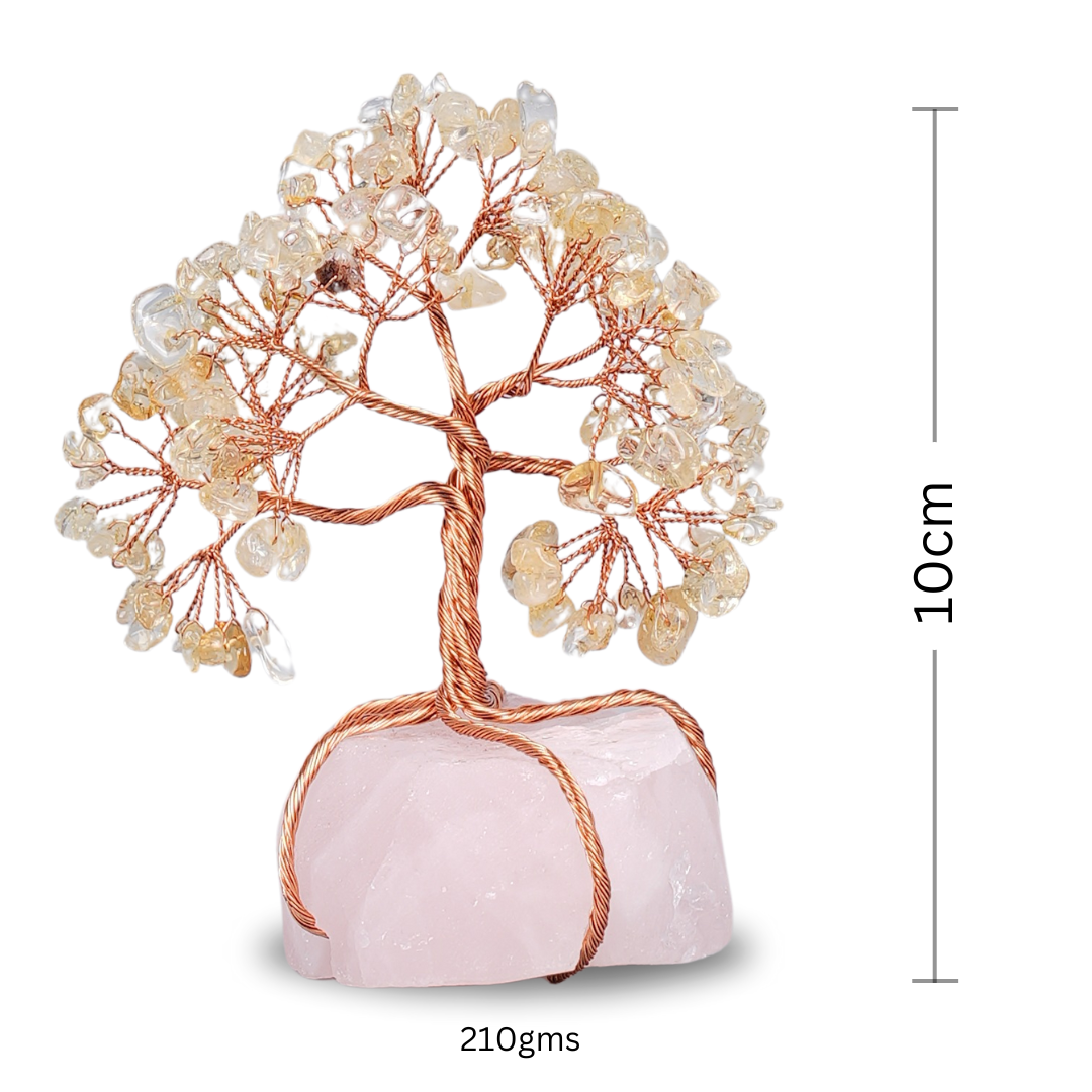 Citrine Tree With Raw Rose Quartz Tree - Gemsmantra