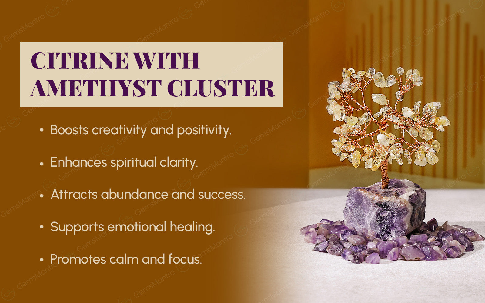 Citrine With Amethyst Cluster Tree