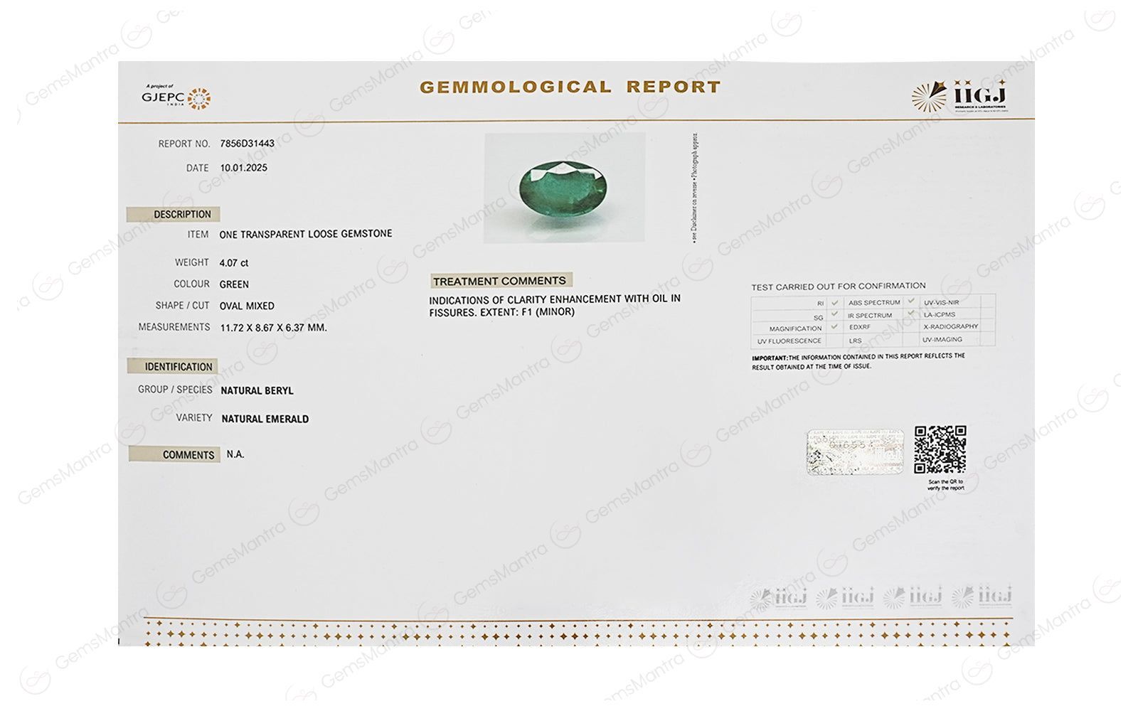 Certificate of authenticity