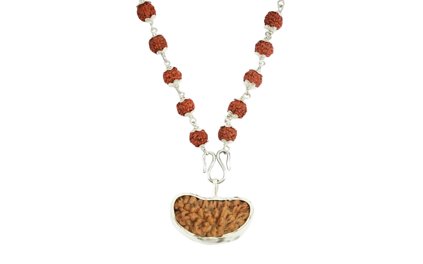 5 Mukhi Rudraksha Mala - with Natural 1 Mukhi Rudraksha Pendant