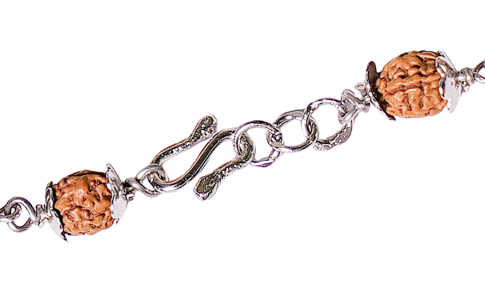 5 Mukhi Rudraksha Silver Om Bracelet for Kids