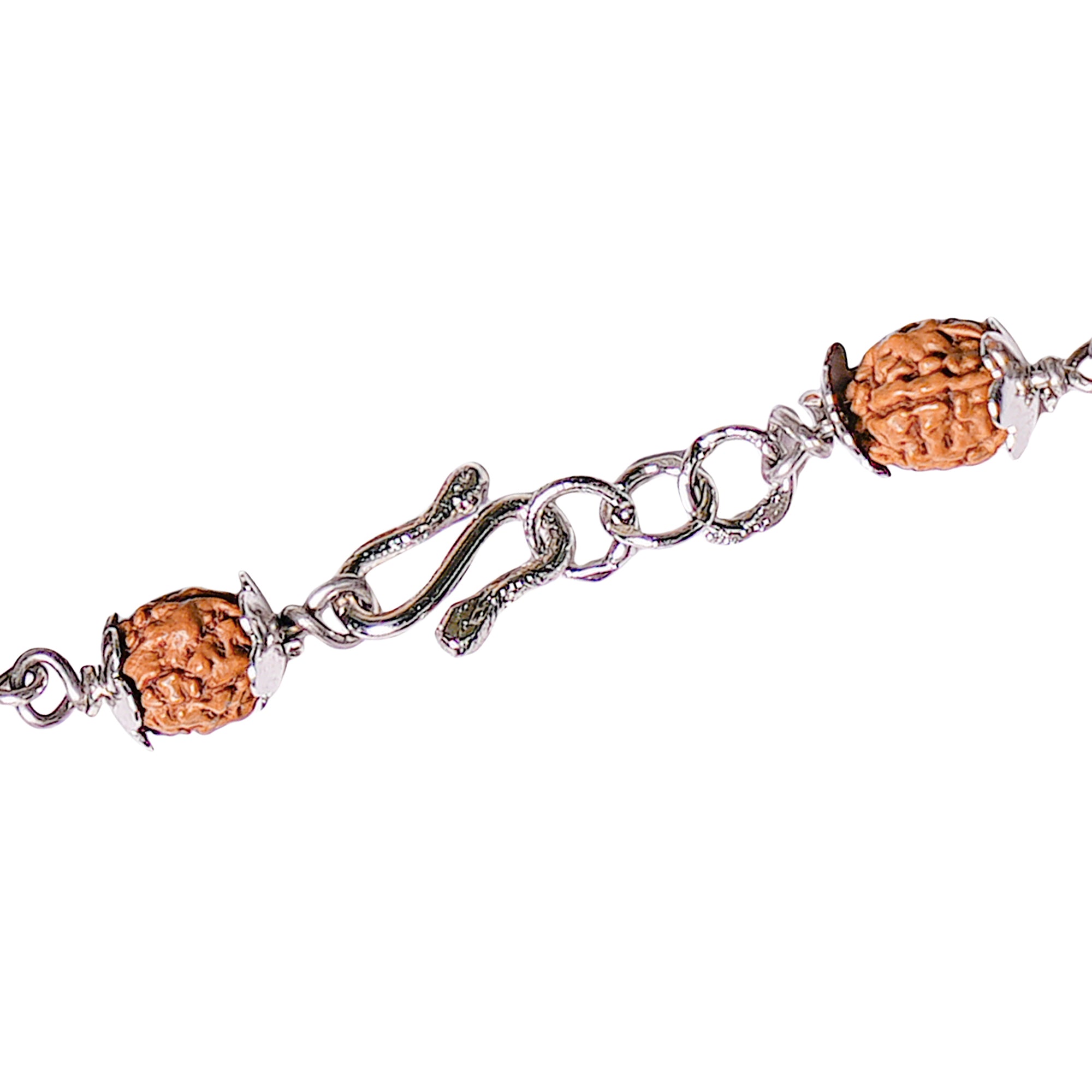 Original 5 Mukhi Rudraksha Silver Evil Eye Bracelet for Kids