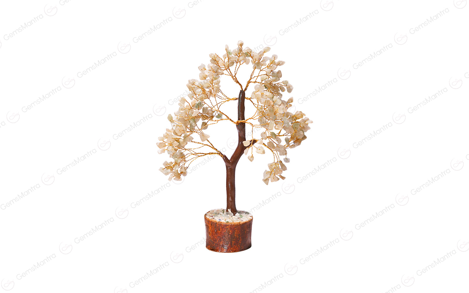 Wooden Green Aventurine Crystal Tree