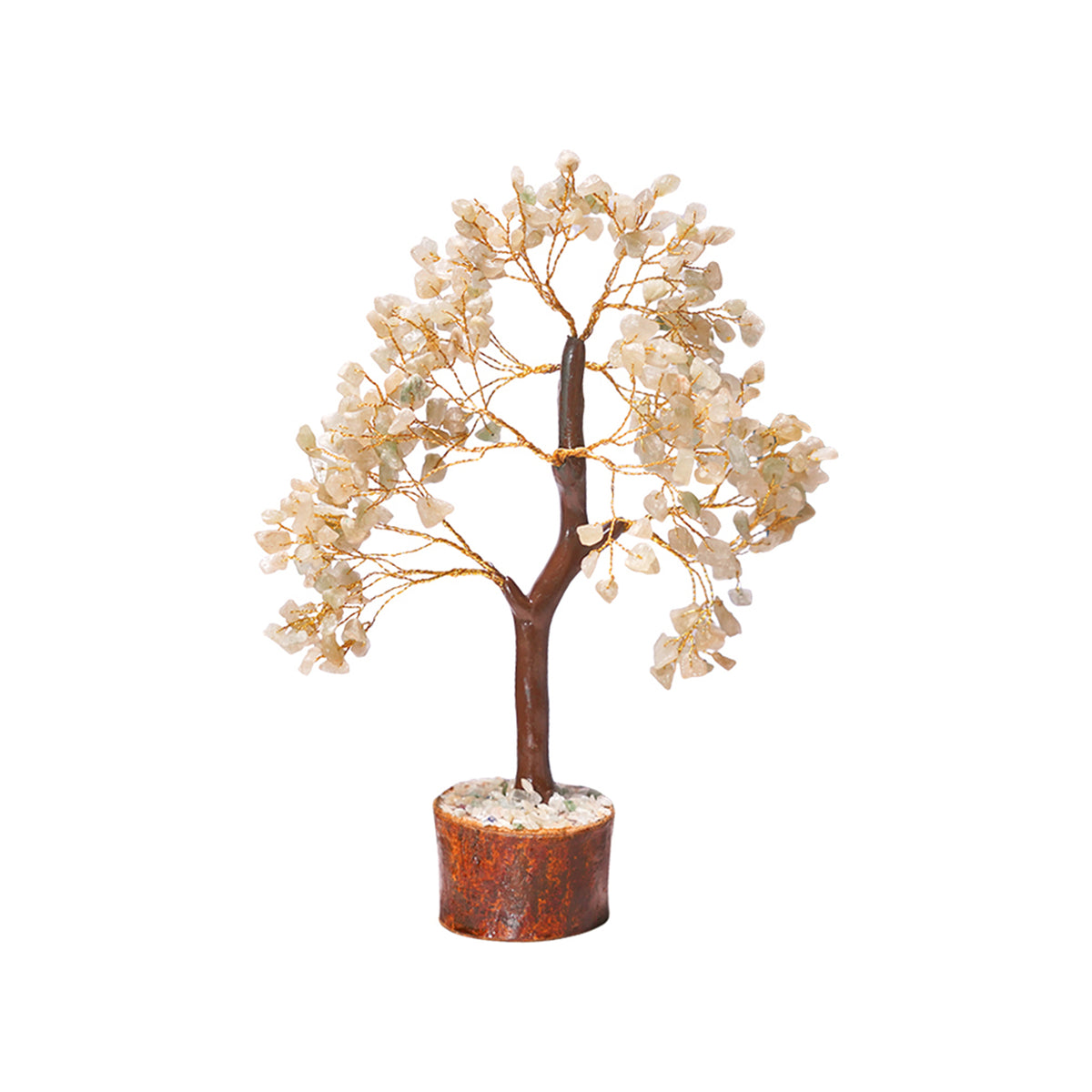 Green Aventurine Crystal Tree – Wooden Base, for Vastu