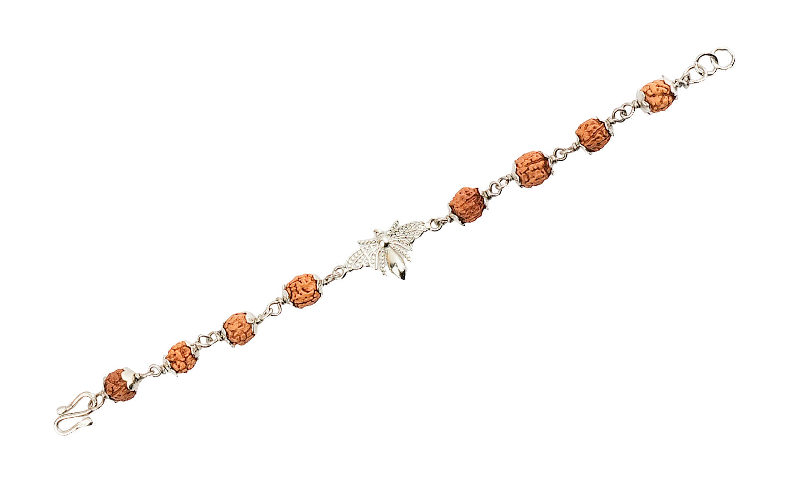 5 Mukhi Rudraksha Silver Studded Butterfly Bracelet for Kids