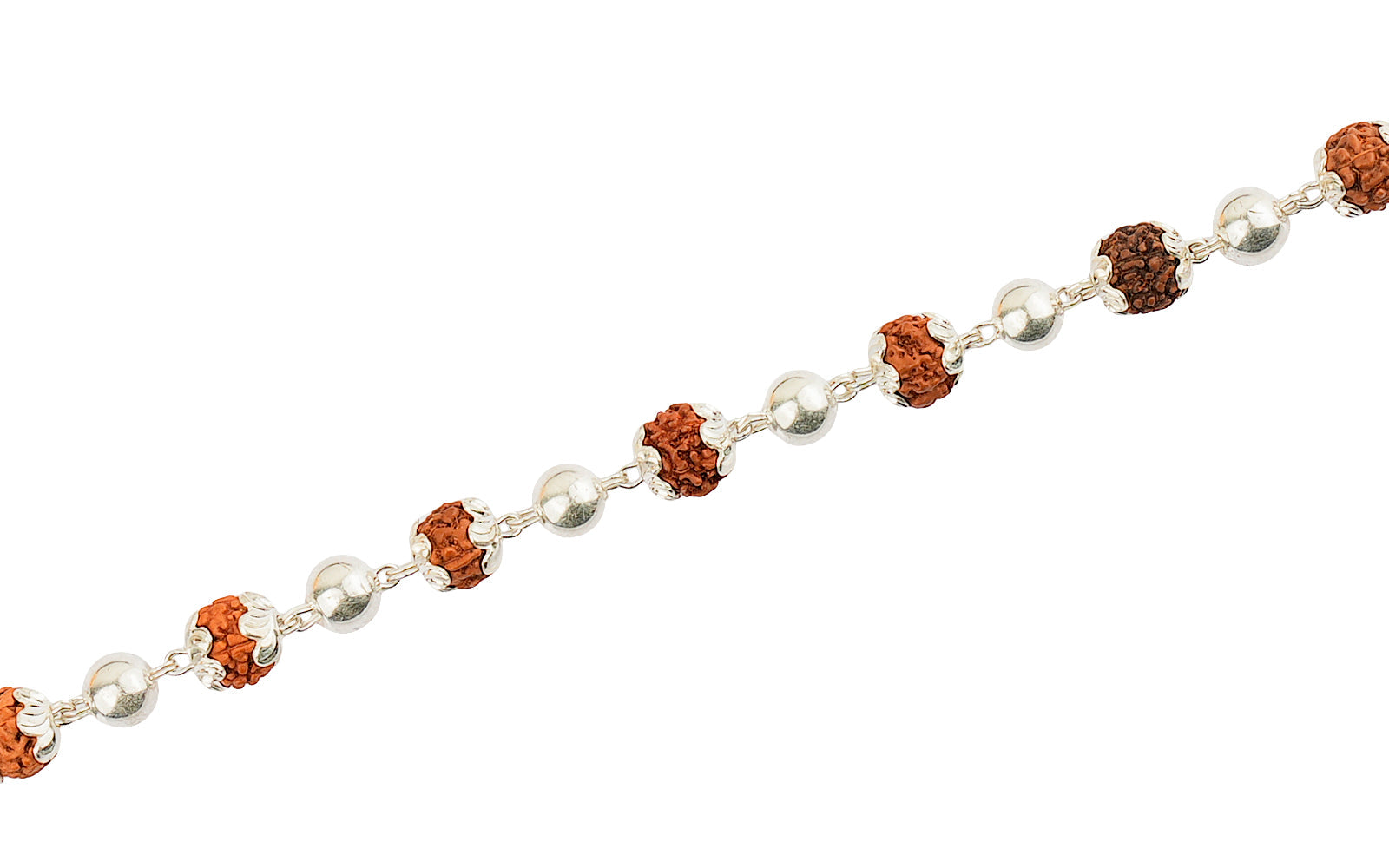 5 Mukhi Rudraksha Silver Moti Bracelet for Kids