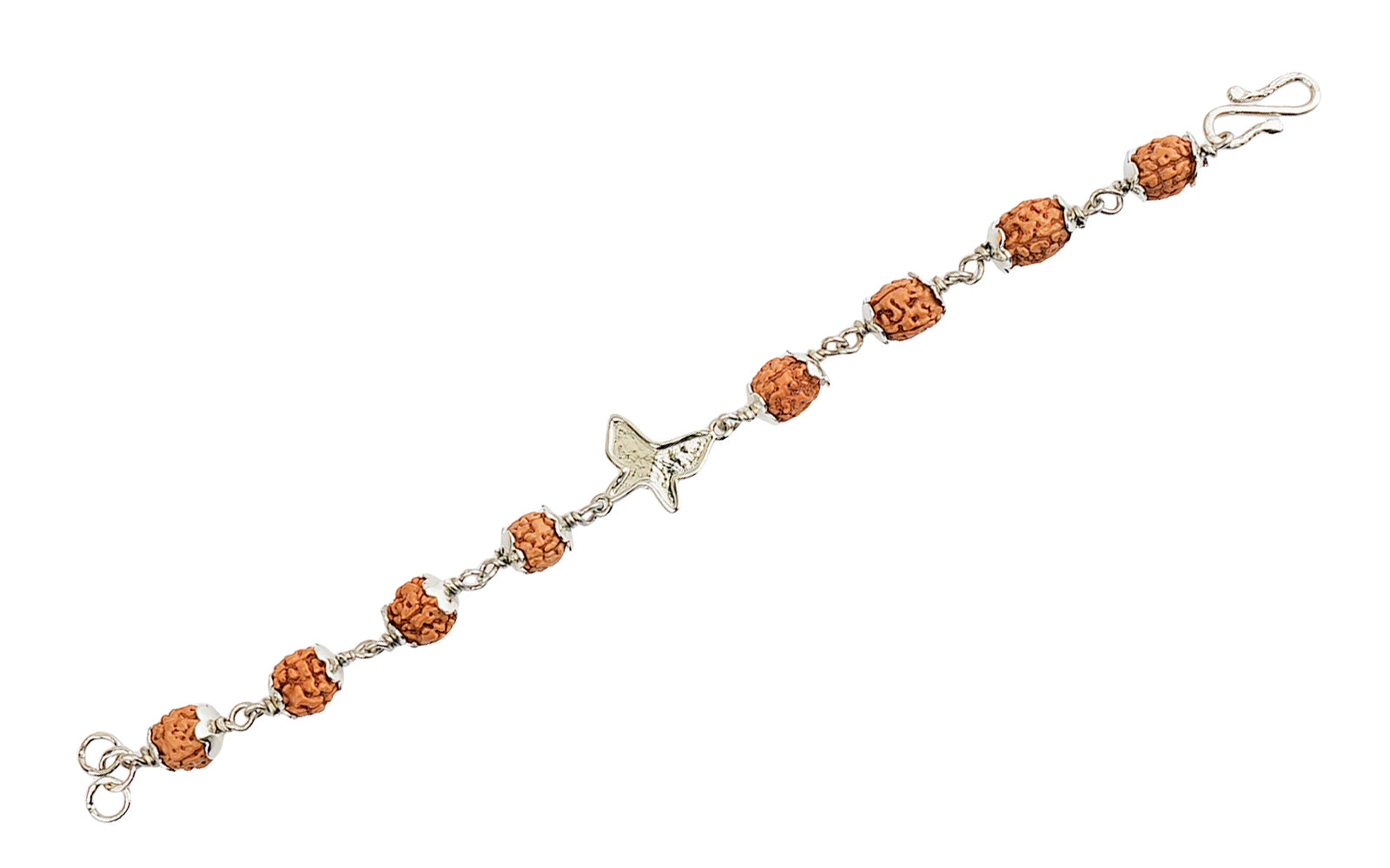 5 Mukhi Rudraksha Silver Butterfly Bracelet for Kids