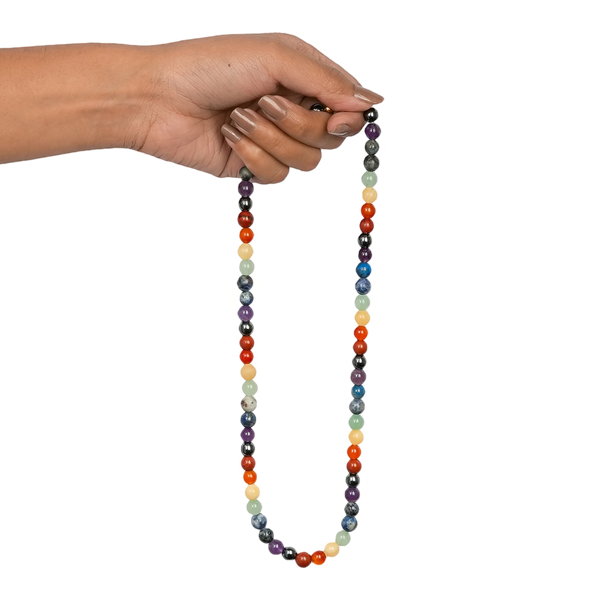 7 Chakra Mala – Natural Crystal Beads for Balance