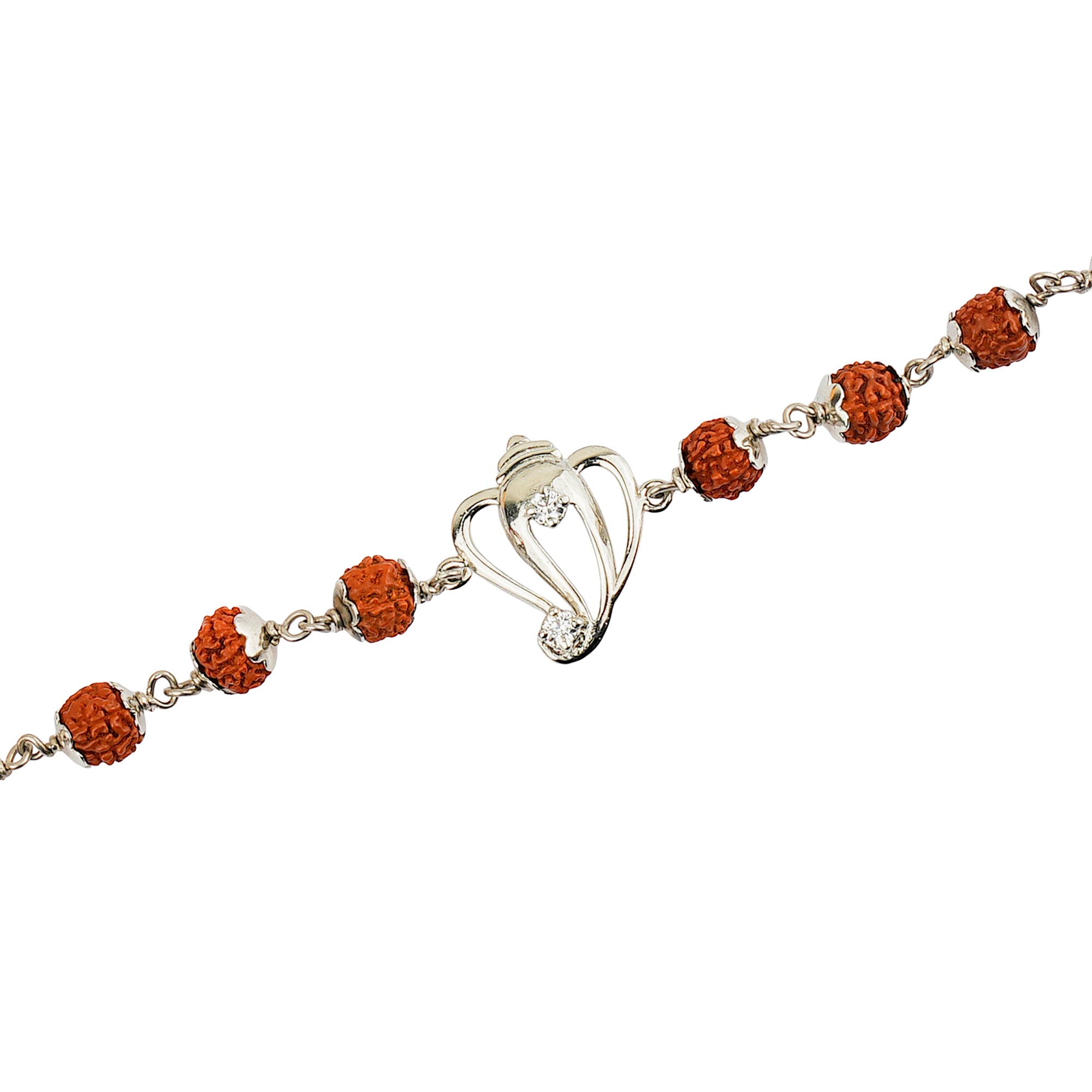 Original 5 Mukhi Rudraksha Silver Ganesh Bracelet for Kids – 5 Beads
