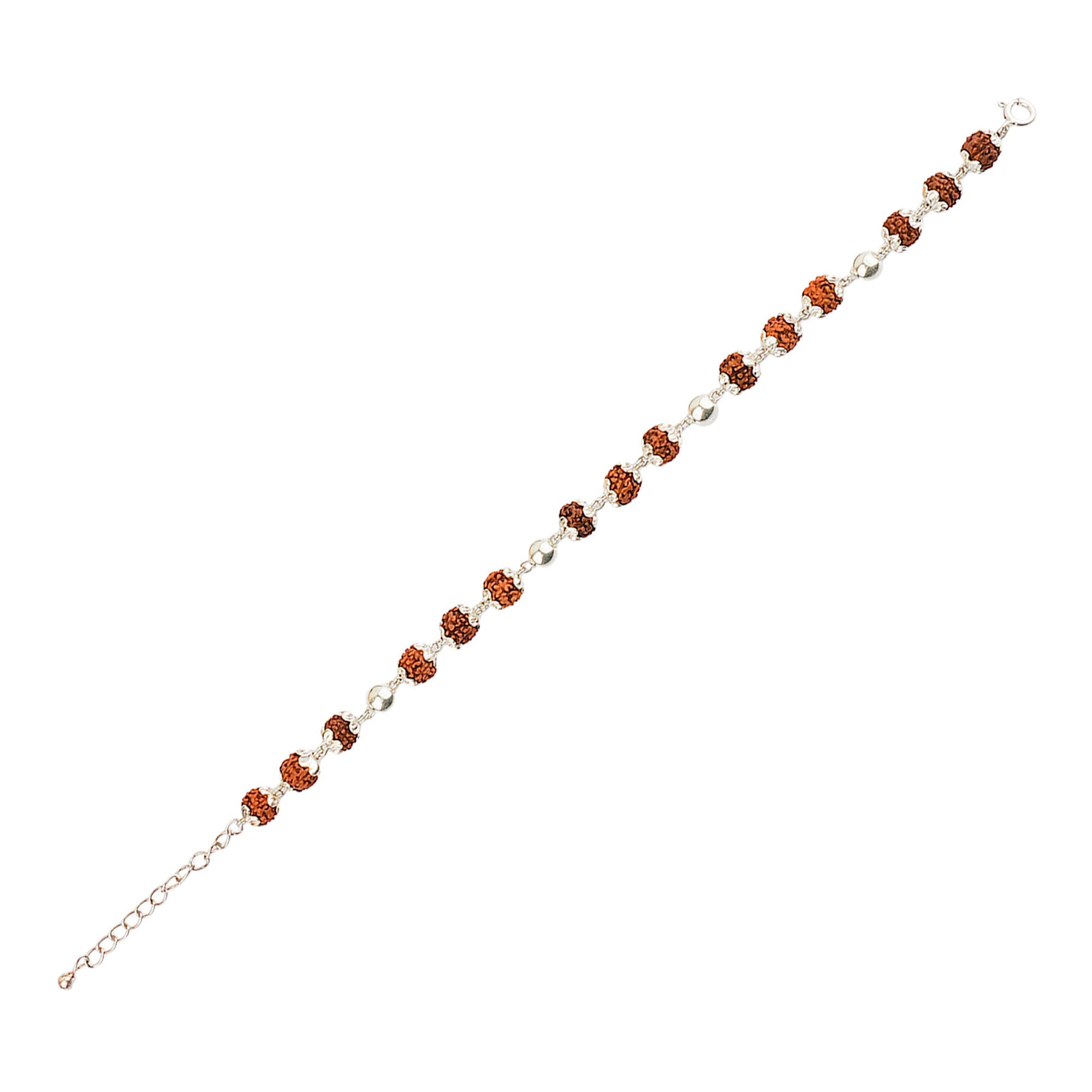 Original 5 Mukhi Rudraksha Silver Pearl Bracelet for Kids