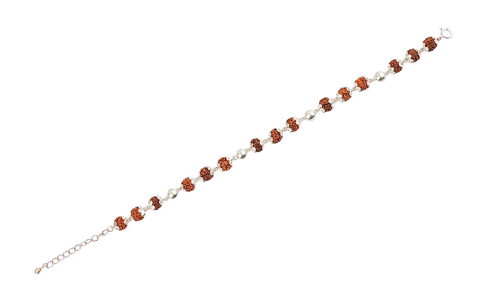 5 Mukhi Rudraksha Silver Pearl Bracelet for Kids