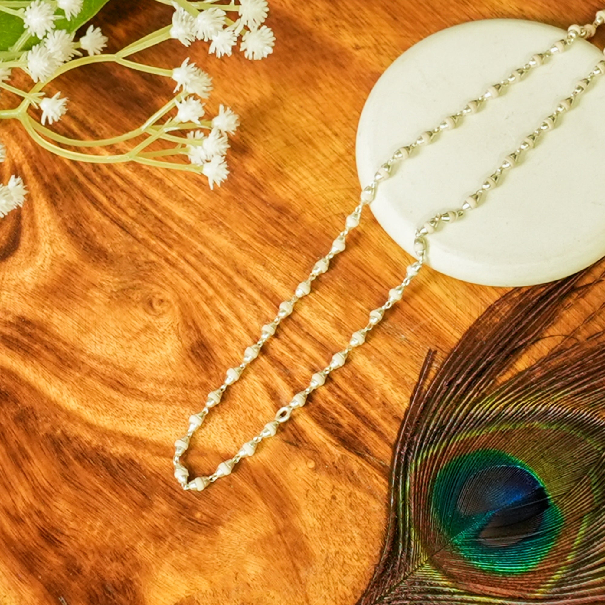Tulsi Mala Silver – for Japa (TM0027)