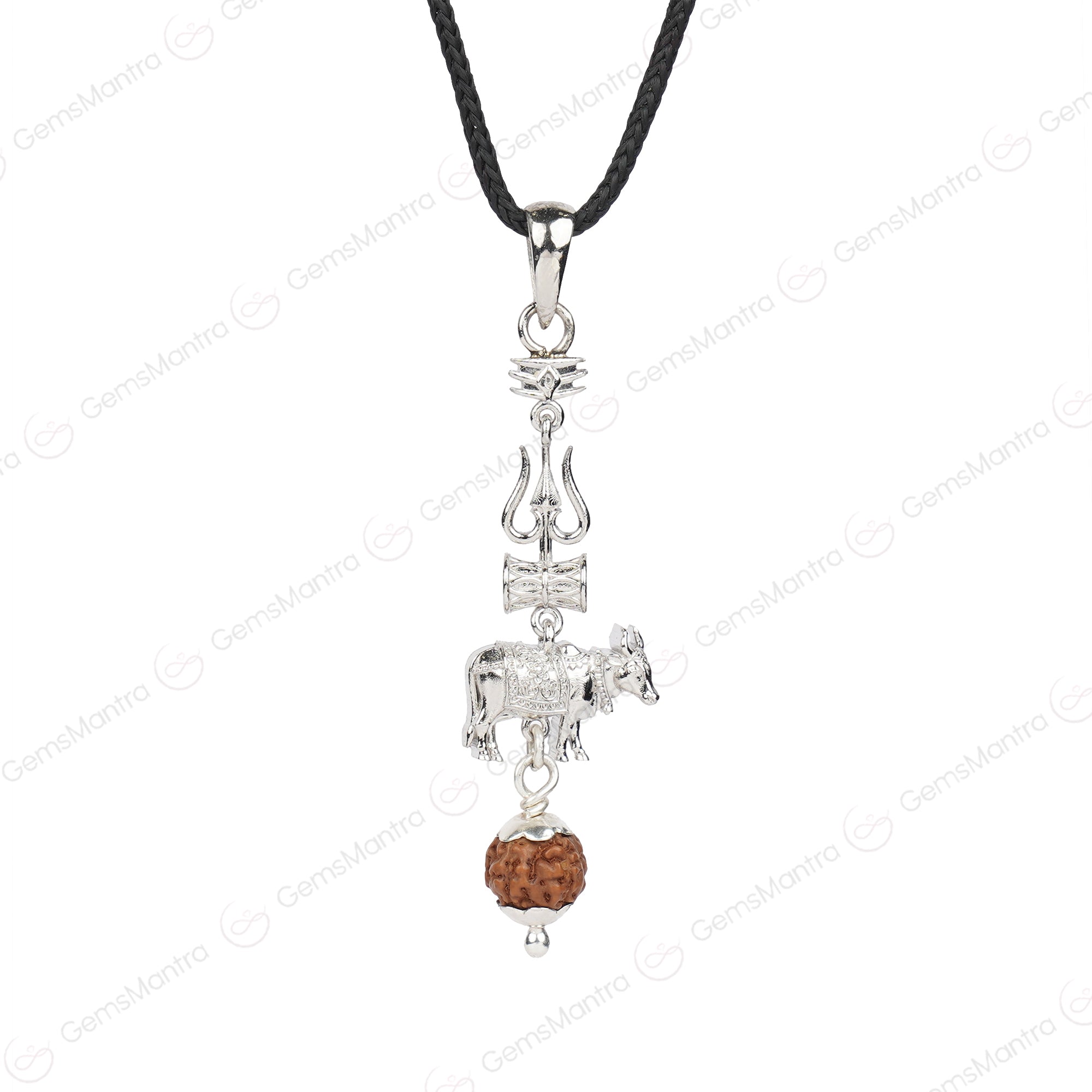 Shiv Nandi Pendant with Rudraksha
