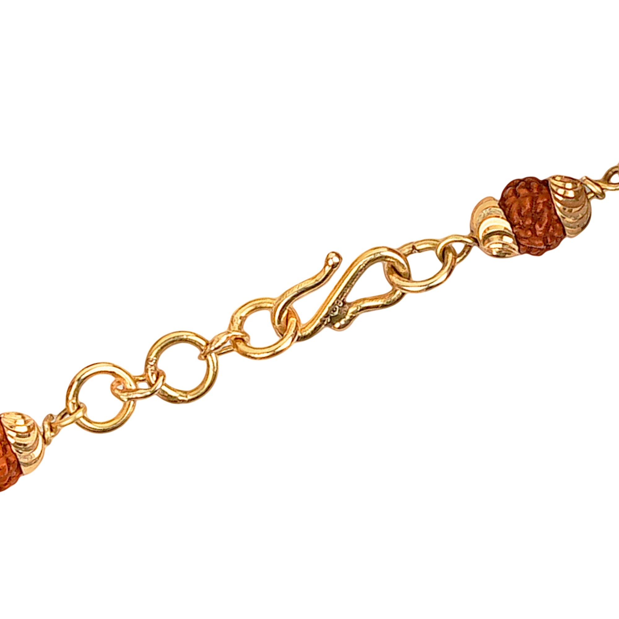 Original 5 Mukhi Rudraksha Gold Kitty Bracelet for Kids