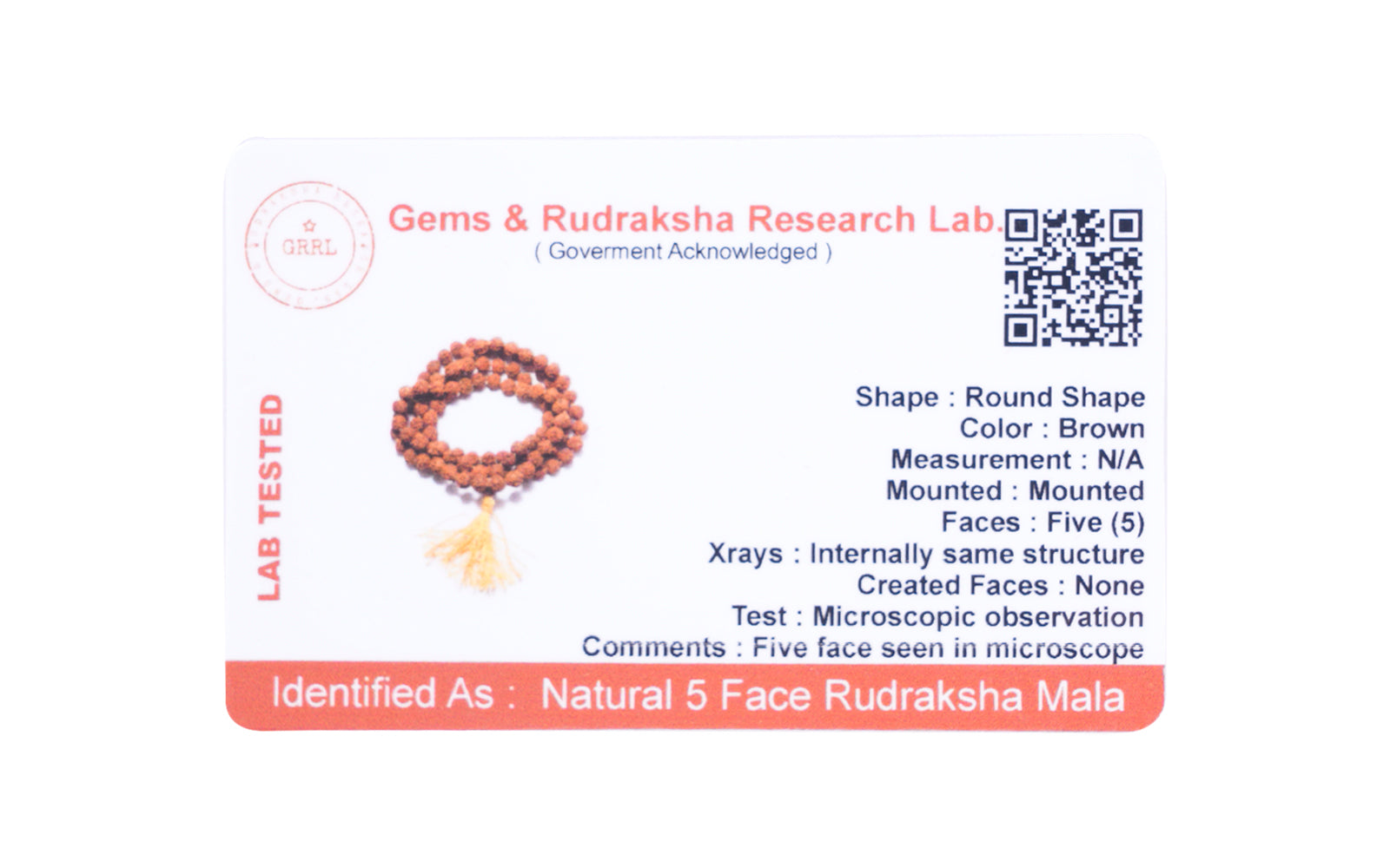 5 Mukhi Japa Rudraksha Mala