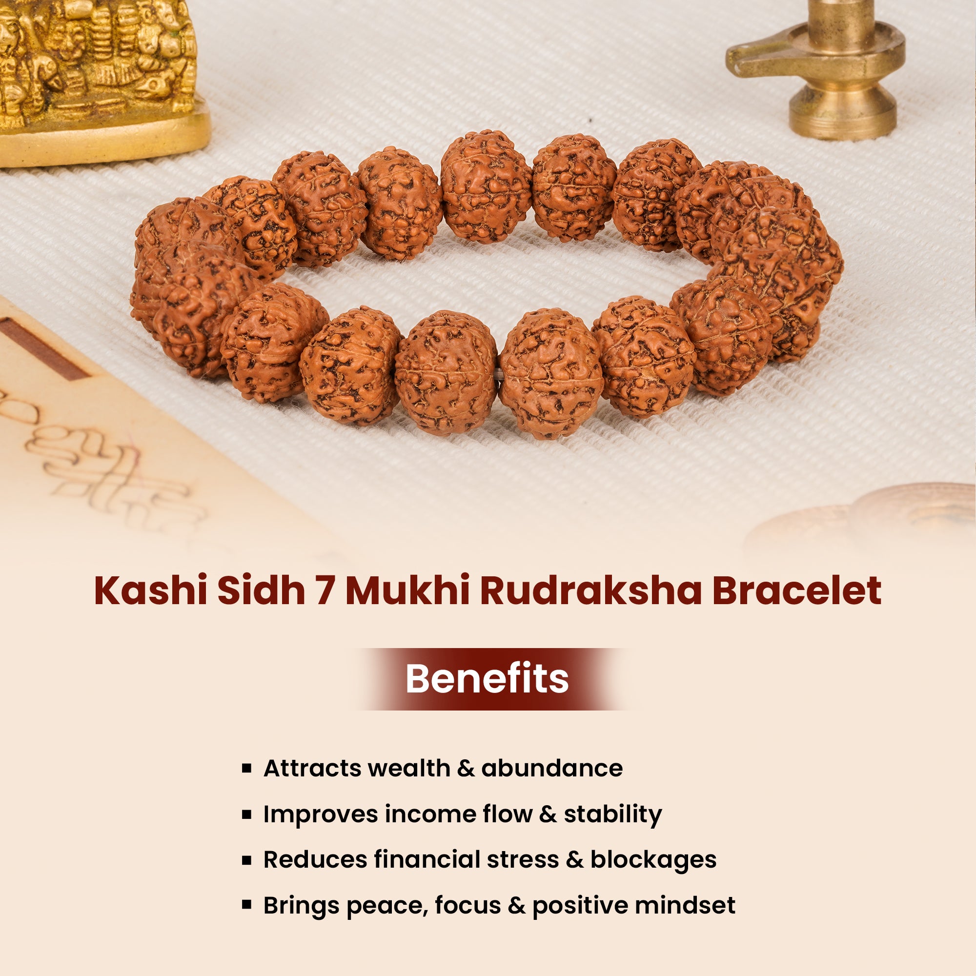 7 Mukhi Rudraksha Bracelet – Kashi Siddh Ritual Energized Nepali Bead