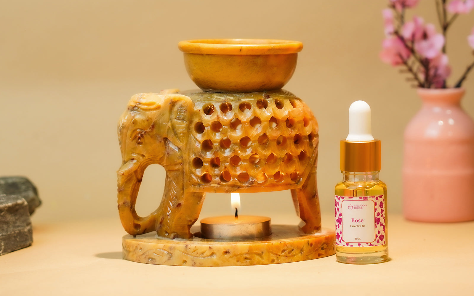 Rose Essential Oil + Diffuser