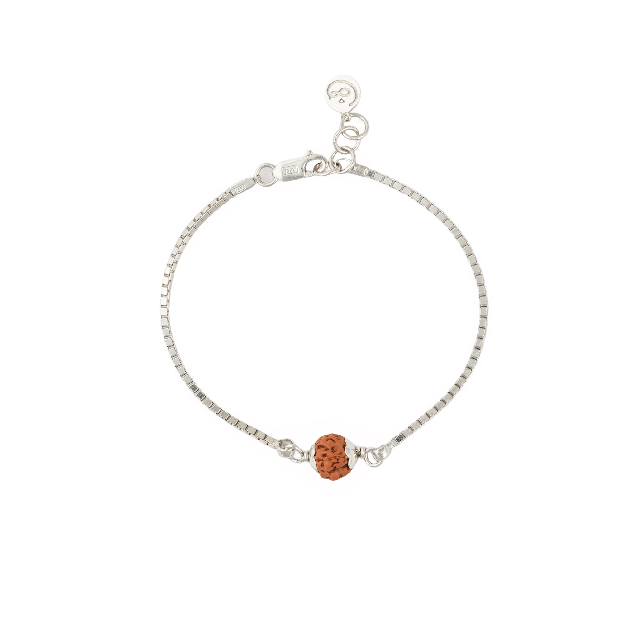 Sacred Rudra 5 Mukhi Rudraksha Silver Bracelet