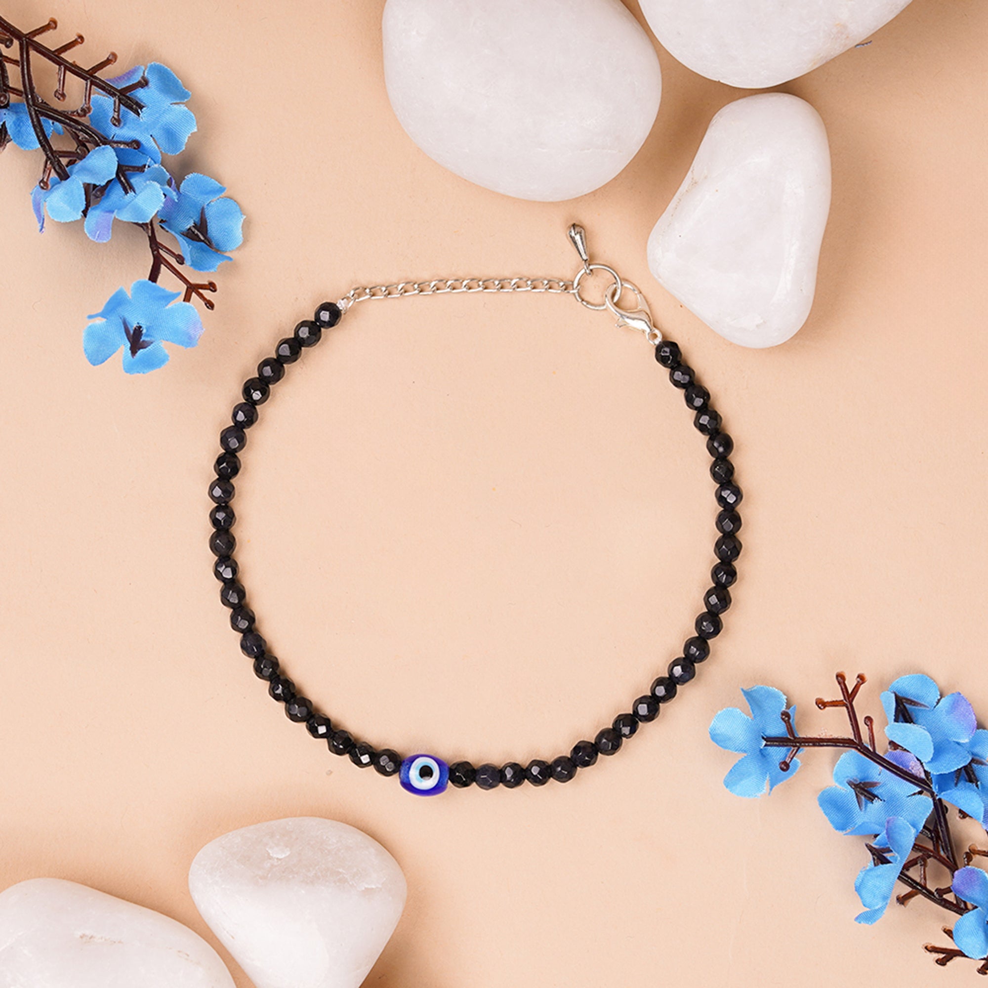 Black Evil Eye Anklet – Protection from Negativity