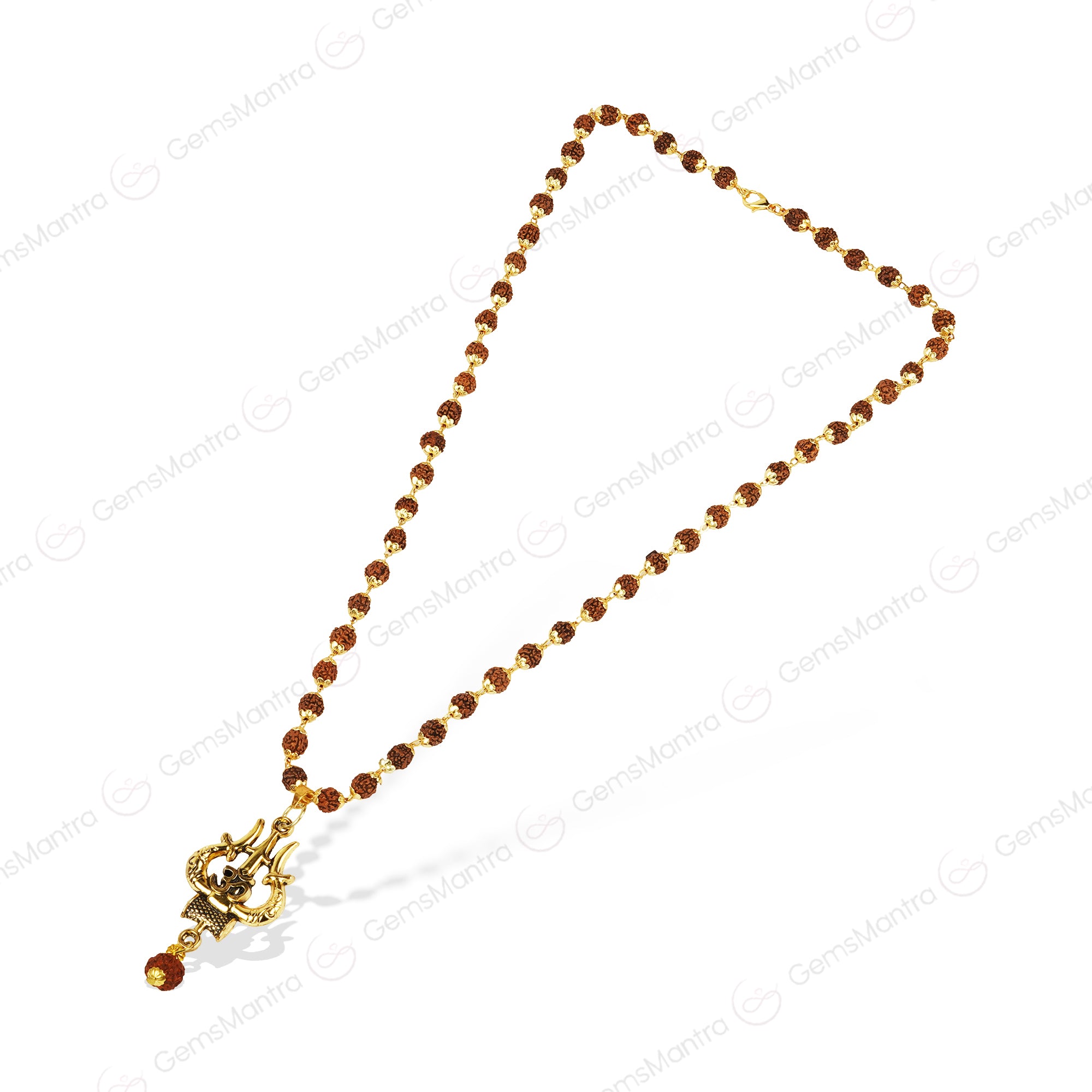 Original Shiv Trishul Rudraksha Mala (Gold)