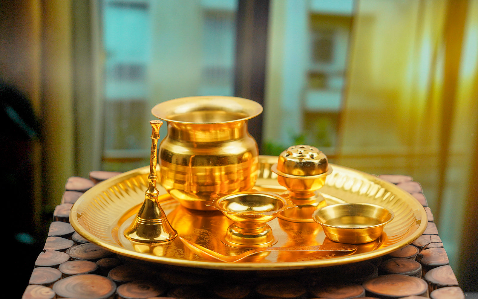 Premium Pooja Thali Set with Royal Red Velvet Box