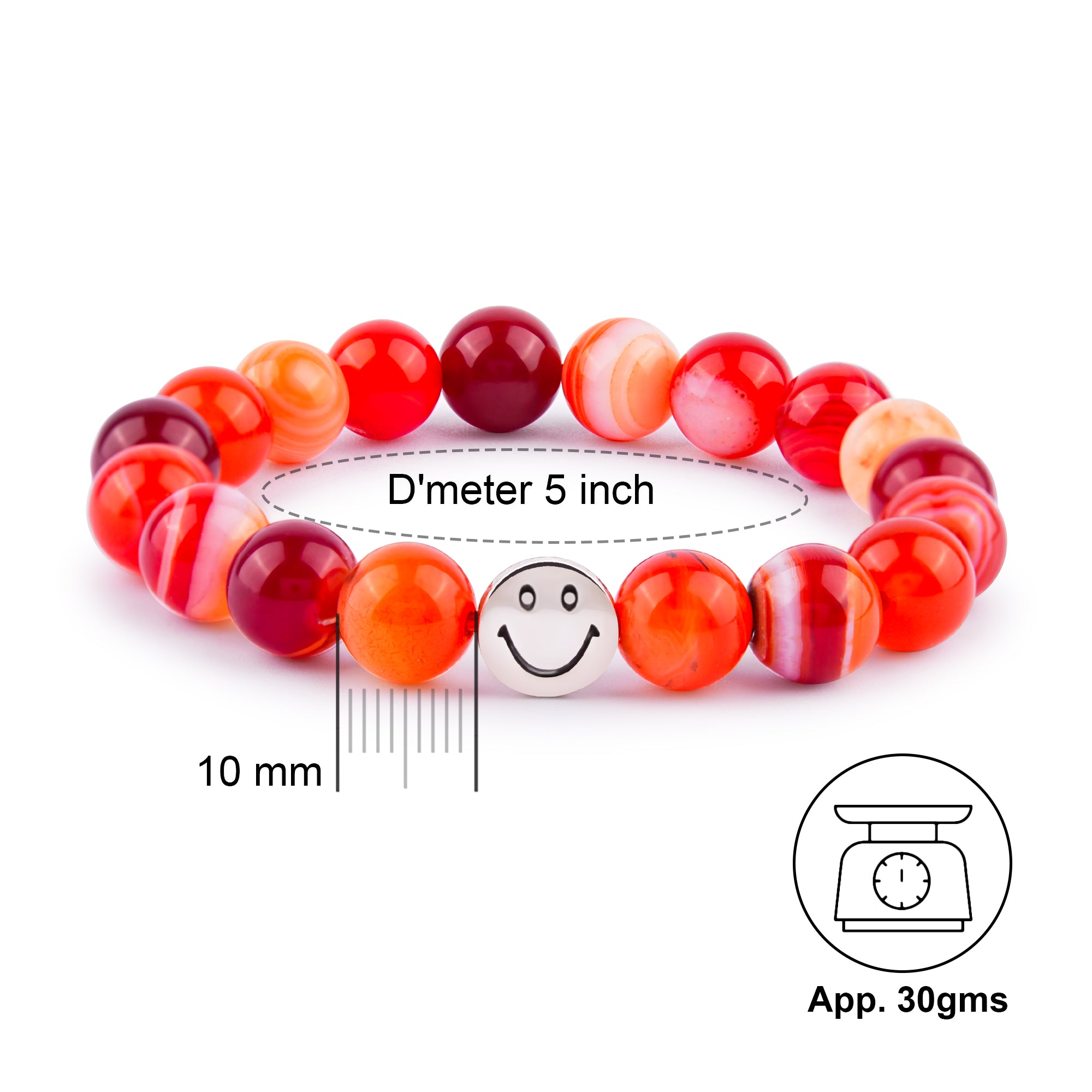 Smile Bracelet - Red Carnelian