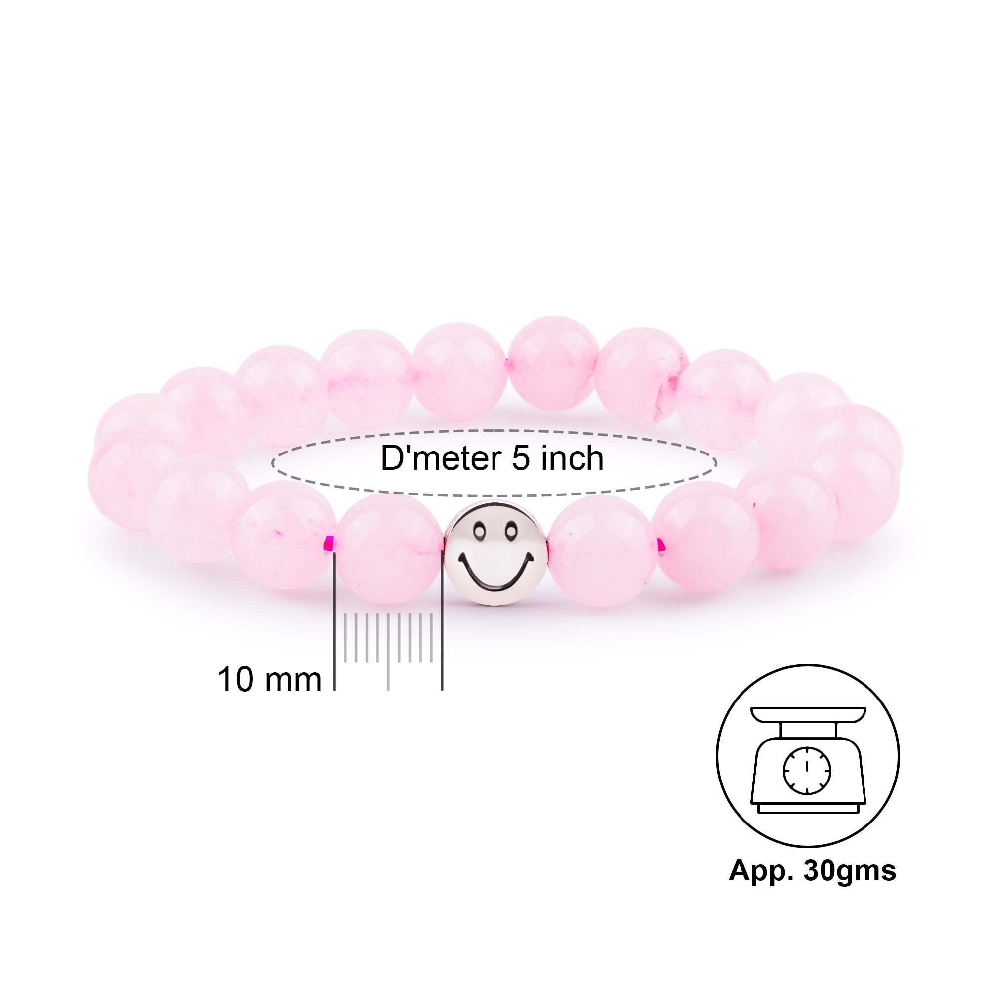 Smile Bracelet - Rose Quartz