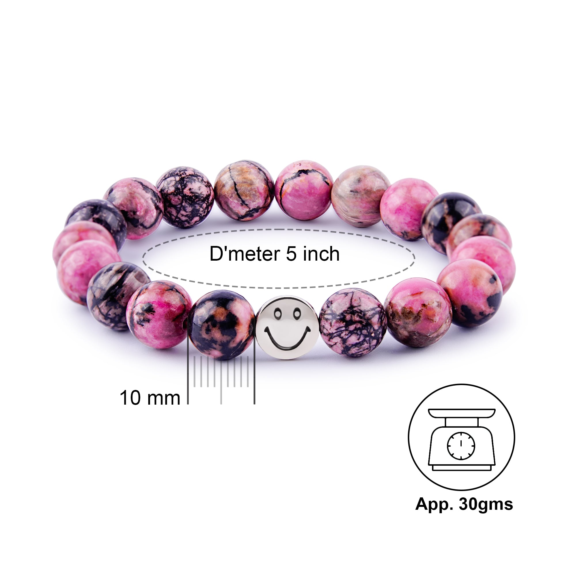 Smile Bracelet - Rhodonite