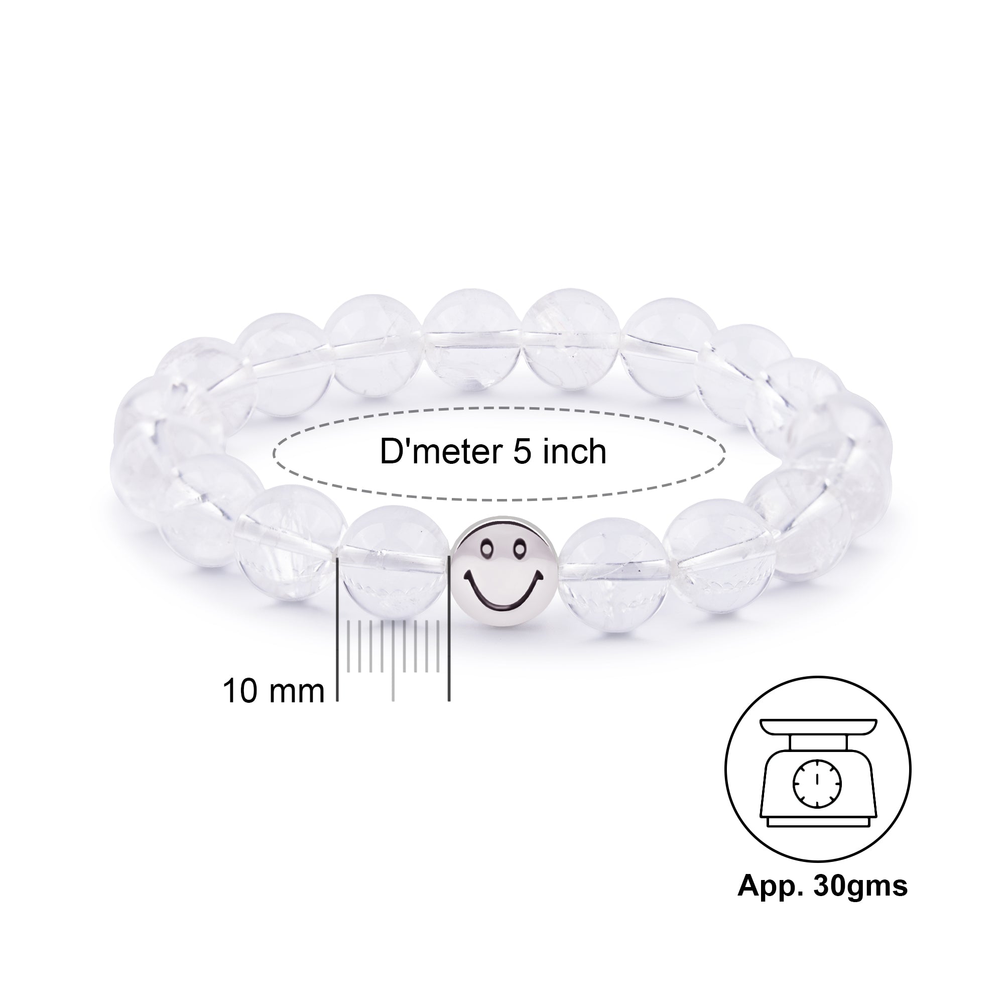 Smile Bracelet - Clear Quartz