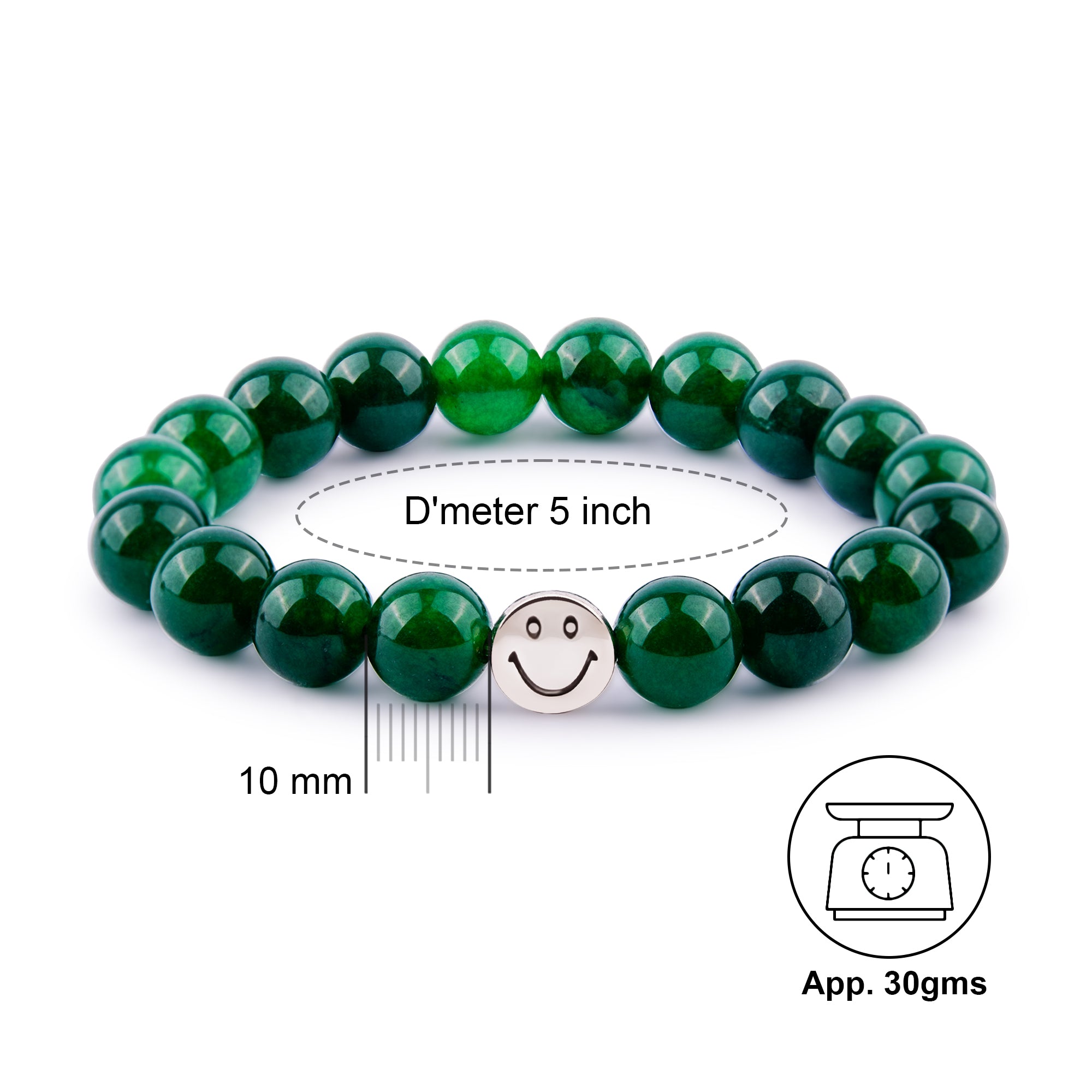 Smile Bracelet - Green Jade