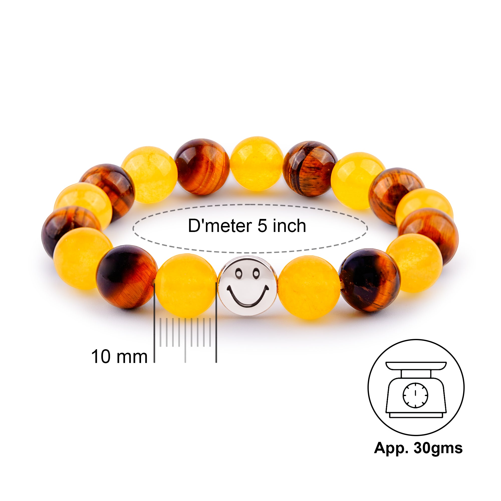 Smile Bracelet - Tiger Eye & Yellow Jade Combination